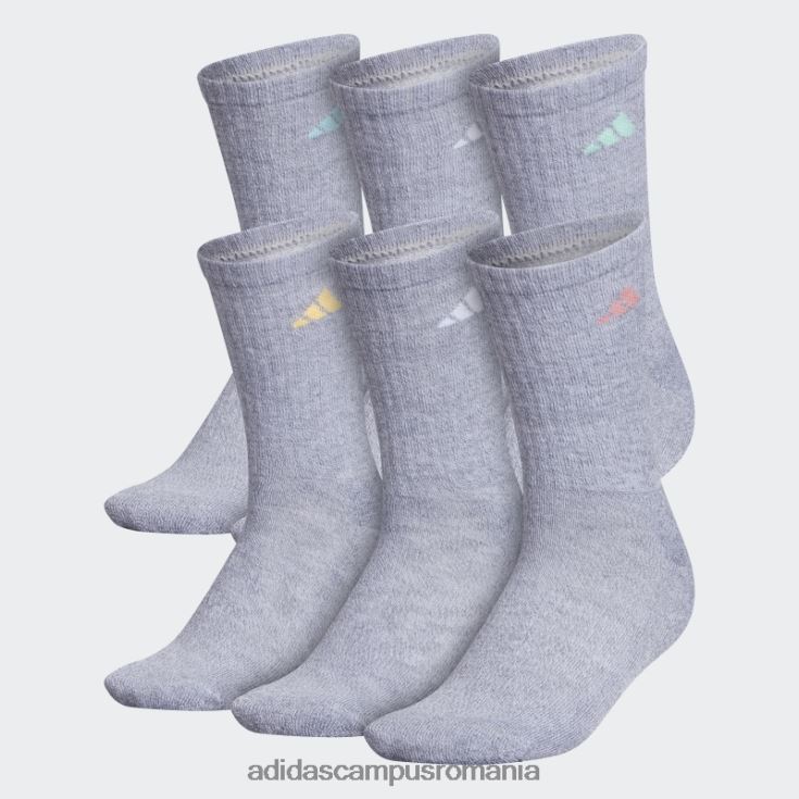 adidas campus romania șosete echipaj atletic gri mediu 6 perechi adidas femei gri mediu J266N224363