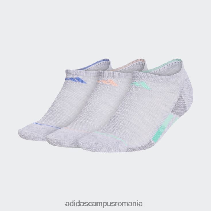 adidas campus romania șosete neprezentate cu dungi superlite gri deschis 3 perechi femei gri deschis/portocaliu/coral J266N224400