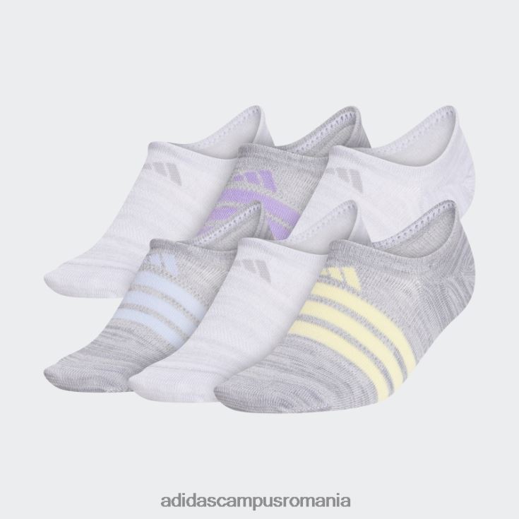 adidas campus romania șosete superlite super-no-show 6 perechi gri deschis femei gri deschis/portocaliu strălucitor J266N224386