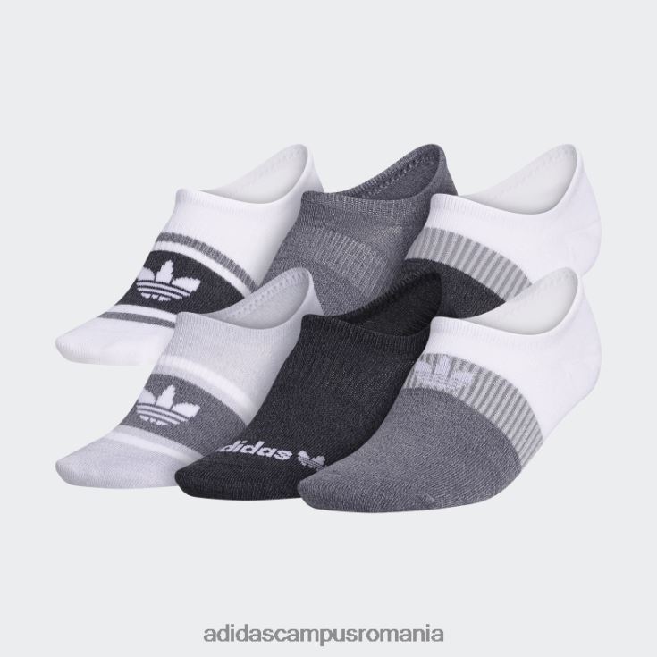 adidas campus romania șosete superlite super-no-show gradient 6 perechi adidas alb femei alb/gri J266N224354
