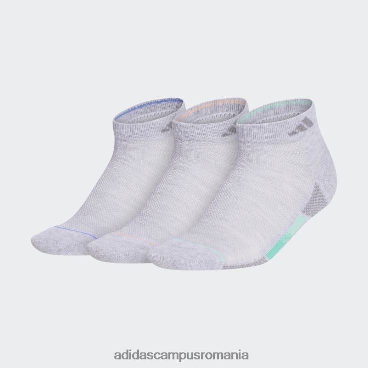 adidas campus romania sosete decoltate cu dungi superlite gri deschis 3 perechi adidas femei gri deschis/portocaliu/coral J266N224387