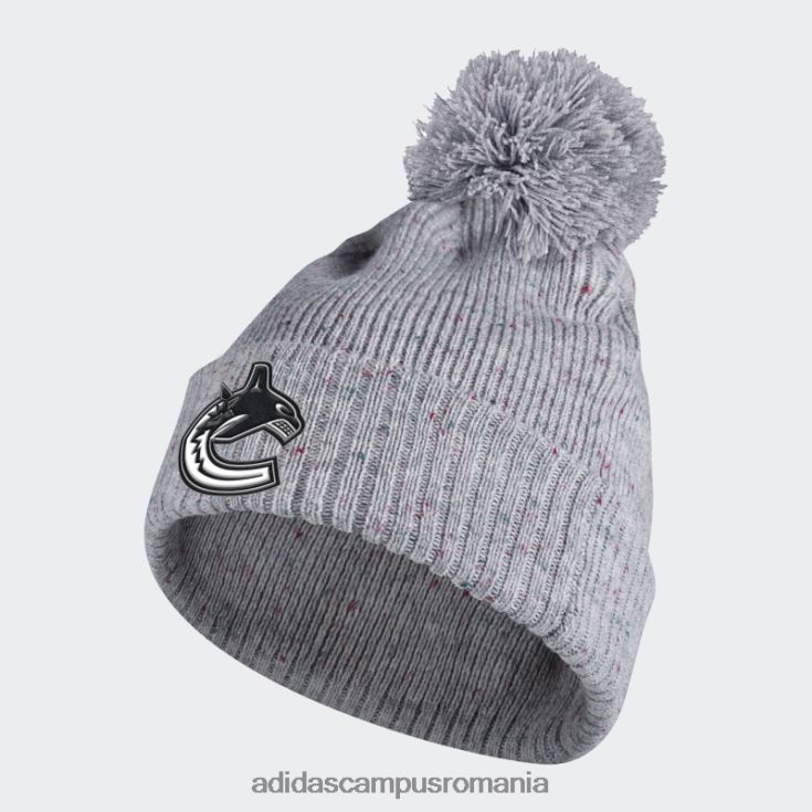 adidas campus romania canucks speckle cuffed pom beanie gri adidas femei gri/nhl-vca-51c J266N210908