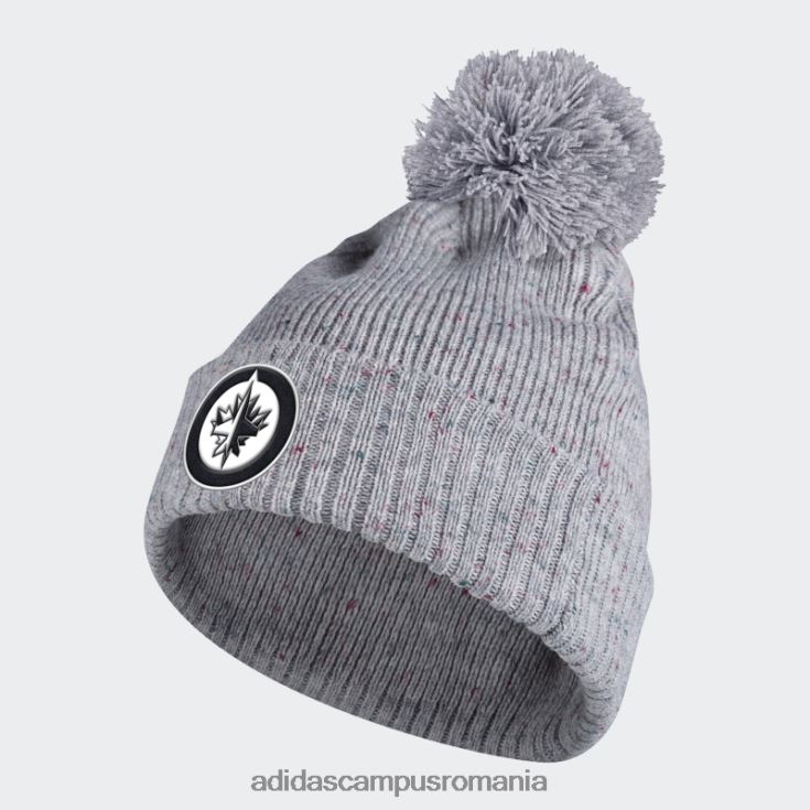 adidas campus romania jets speckle cuffed pom beanie gri femei gri/nhl-wje-524 J266N210909