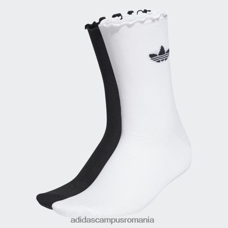 adidas campus romania șosete semitransparente cu volane 2 perechi alb femei alb negru J266N210861