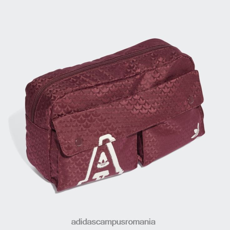 adidas campus romania roșu trefoil jacquard monogramă oversize talie geantă fashion femei roșu J266N210895