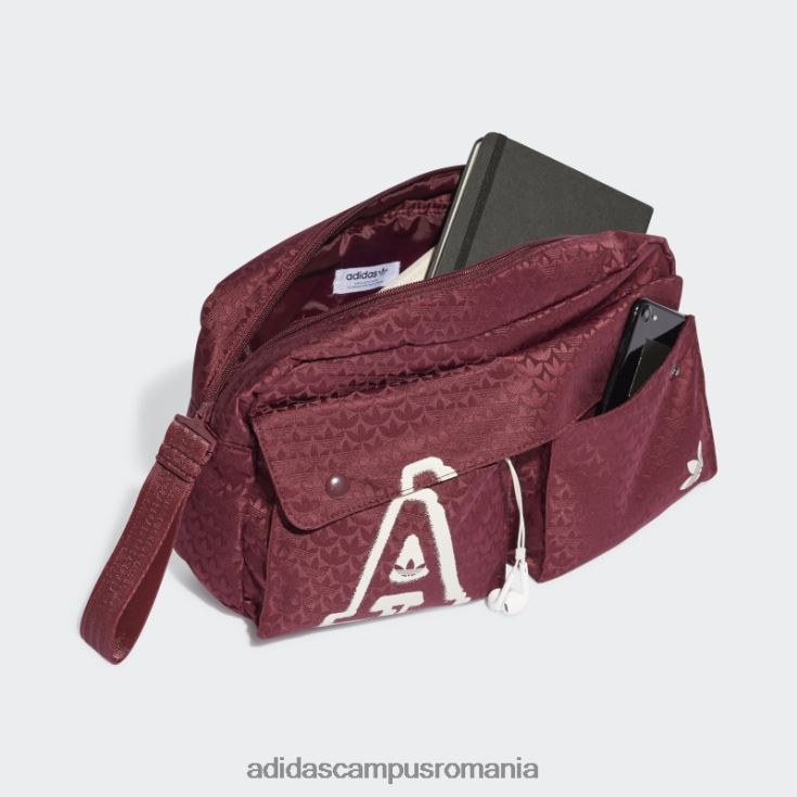 adidas campus romania roșu trefoil jacquard monogramă oversize talie geantă fashion femei roșu J266N210895