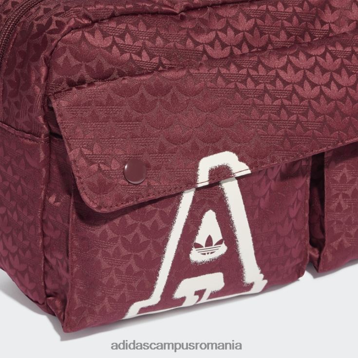 adidas campus romania roșu trefoil jacquard monogramă oversize talie geantă fashion femei roșu J266N210895