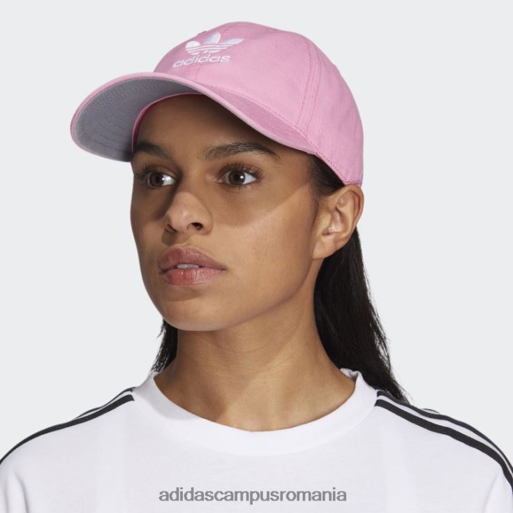 adidas campus romania curea relaxată pălărie din spate roz femei roz/alb J266N224266