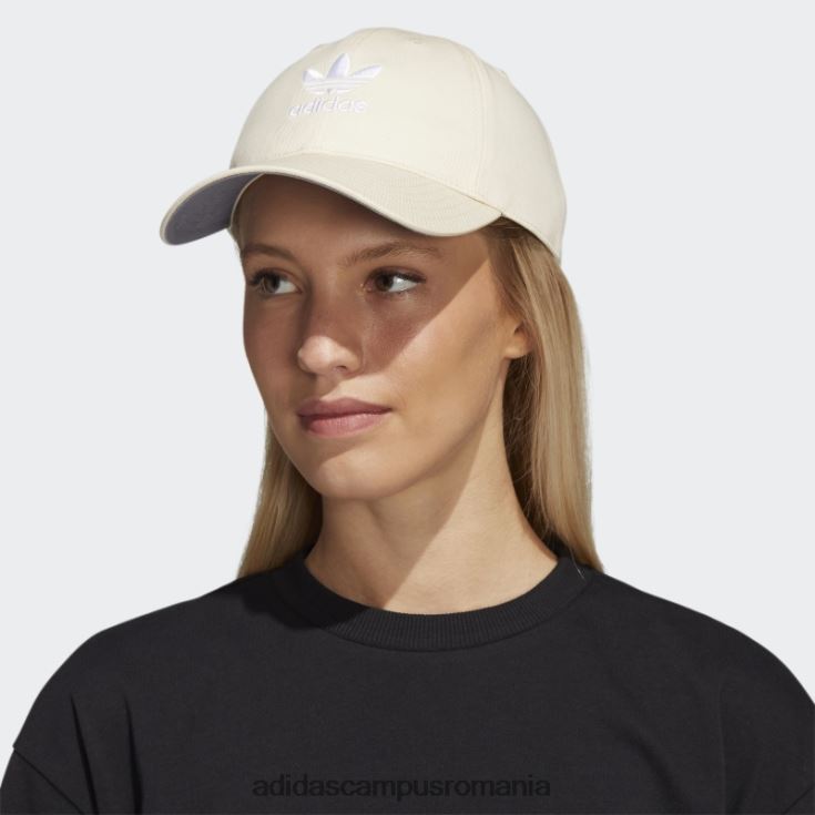 adidas campus romania pălărie albă relaxată cu bretele la spate femei alb J266N224251