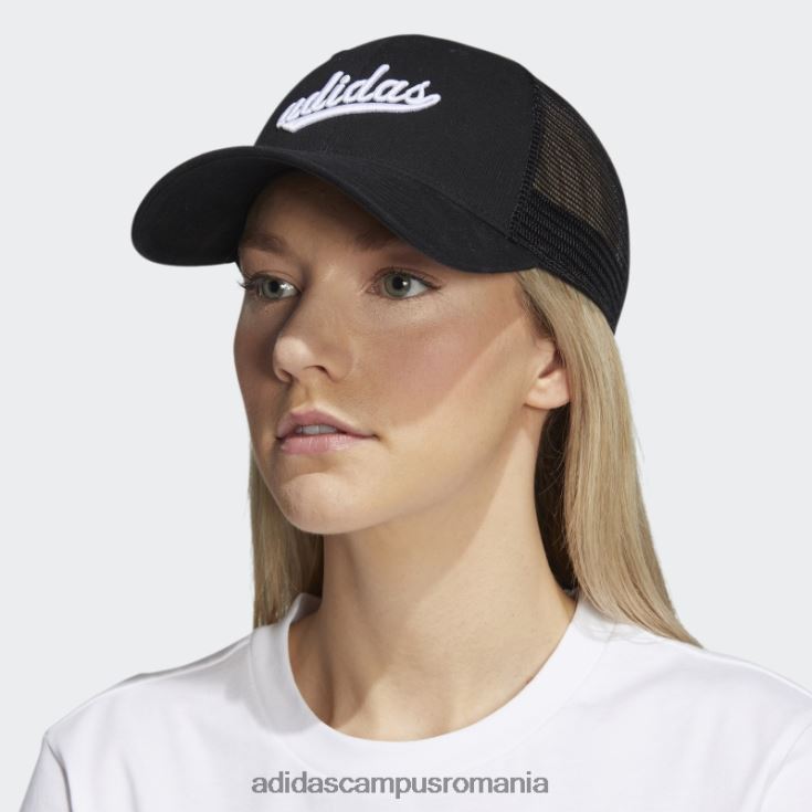 adidas campus romania pălărie de camion cu plasă neagră femei alb negru J266N224337