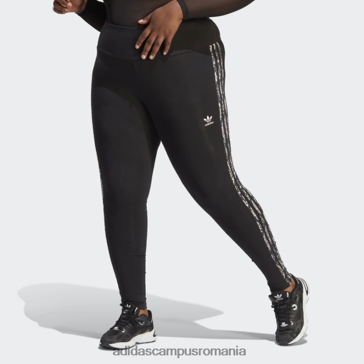 adidas campus romania Jambiere cu imprimeu cu 3 dungi (plus marime) negru femei negru/multicolor J266N223239