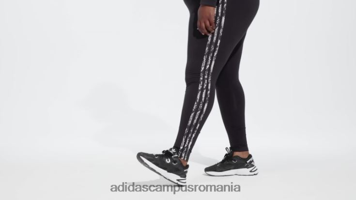 adidas campus romania Jambiere cu imprimeu cu 3 dungi (plus marime) negru femei negru/multicolor J266N223239