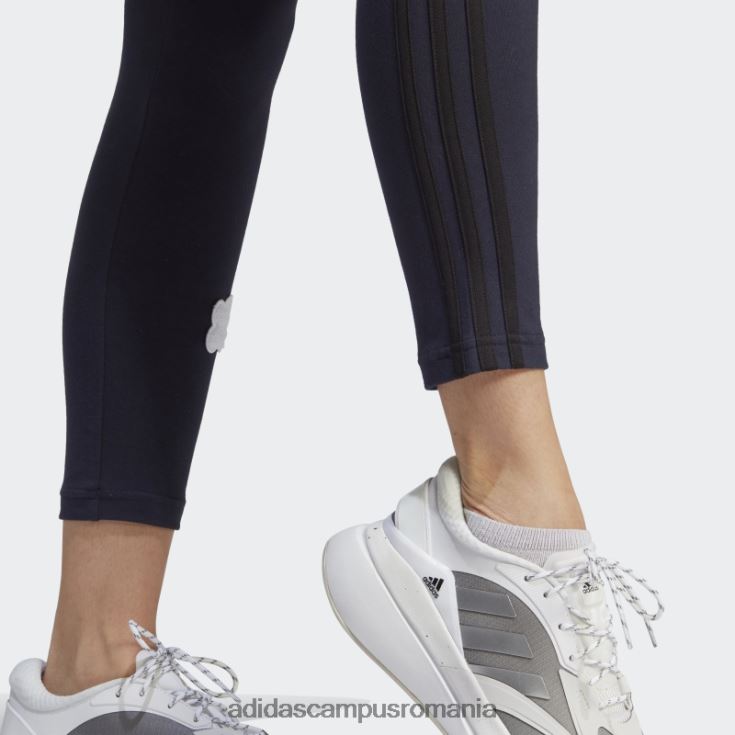 adidas campus romania Jambiere de bumbac cu talie mare cu 3 dungi cu petice flori de chenilia femei cerneală J266N223465