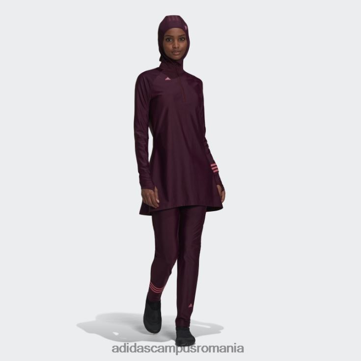 adidas campus romania Pantaloni de baie cu 3 dungi maro femei ton maro/trandafir J266N223522