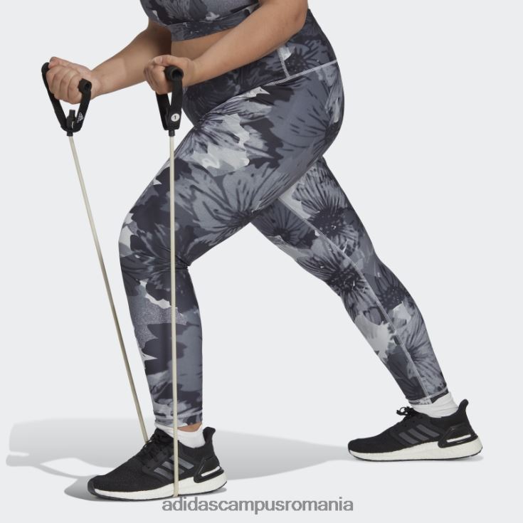 adidas campus romania esențiale pentru antrenament leggings cu talie înaltă imprimați (plus mărime) gri femei onix gri/deschis J266N223252
