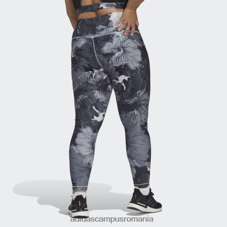 adidas campus romania esențiale pentru antrenament leggings cu talie înaltă imprimați (plus mărime) gri femei onix gri/deschis J266N223252