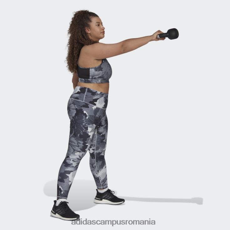 adidas campus romania esențiale pentru antrenament leggings cu talie înaltă imprimați (plus mărime) gri femei onix gri/deschis J266N223252