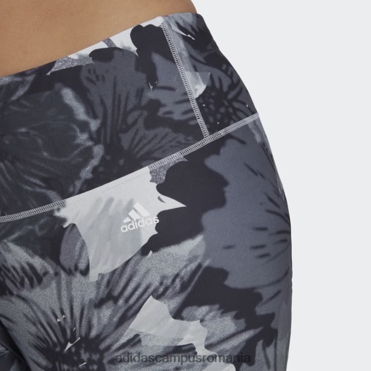 adidas campus romania esențiale pentru antrenament leggings cu talie înaltă imprimați (plus mărime) gri femei onix gri/deschis J266N223252