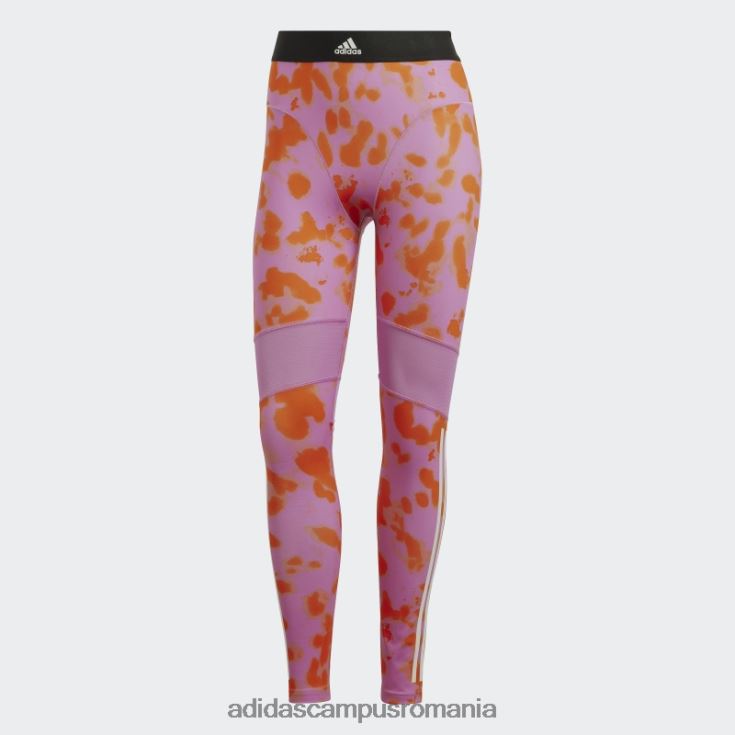 adidas campus romania jambiere 7/8 cu imprimeu hyperglam portocaliu femei liliac/portocaliu J266N223473