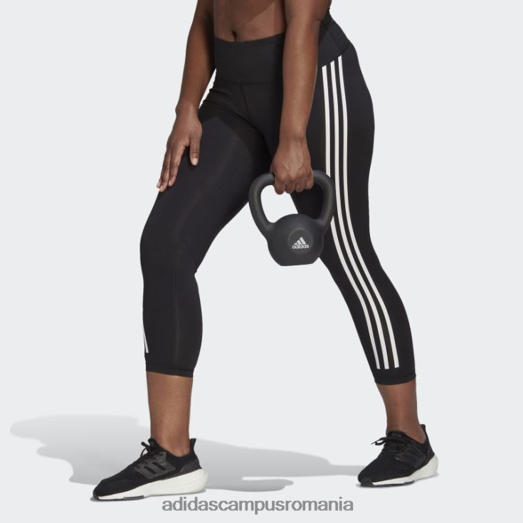 adidas campus romania jambiere negru optime trainicons 3 dungi 7/8 (plus mărime) femei alb negru J266N223297