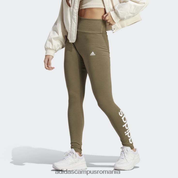 adidas campus romania leggings cu logo cu talie înaltă esențiale adidas olive femei măsline J266N223502