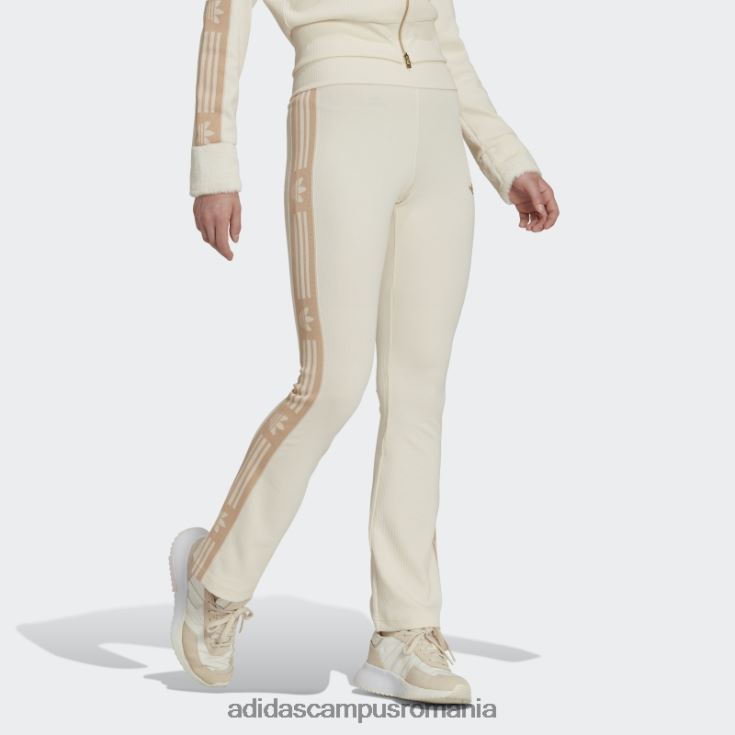 adidas campus romania leggings evazați cu coasta albă fierbinte de schi șic femei alb J266N223464