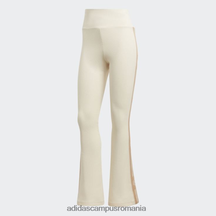 adidas campus romania leggings evazați cu coasta albă fierbinte de schi șic femei alb J266N223464