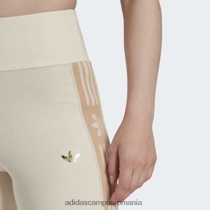 adidas campus romania leggings evazați cu coasta albă fierbinte de schi șic femei alb J266N223464