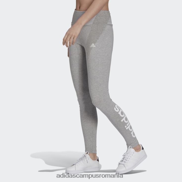 adidas campus romania loungewear essentials jambiere cu logo cu talie înaltă gri mediu femei gri mediu/alb J266N223503