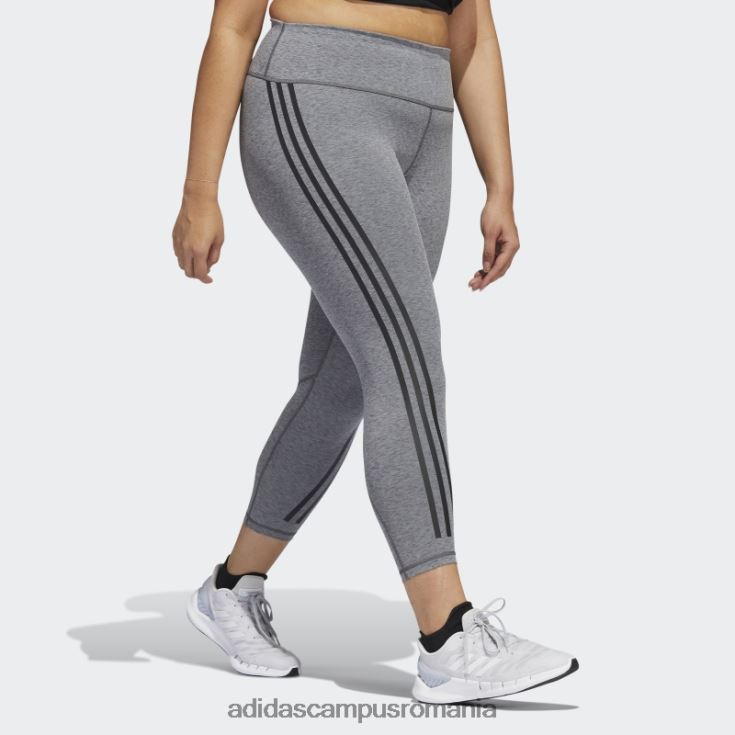 adidas campus romania optime trainicons 3 dungi 7/8 jambiere (plus marime) gri inchis erica femei erica gri închis J266N223335