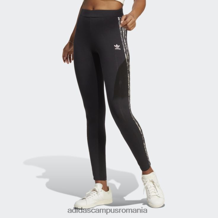 adidas campus romania pantaloni negri cu imprimeu cu 3 dungi adidas femei negru/multicolor J266N223493