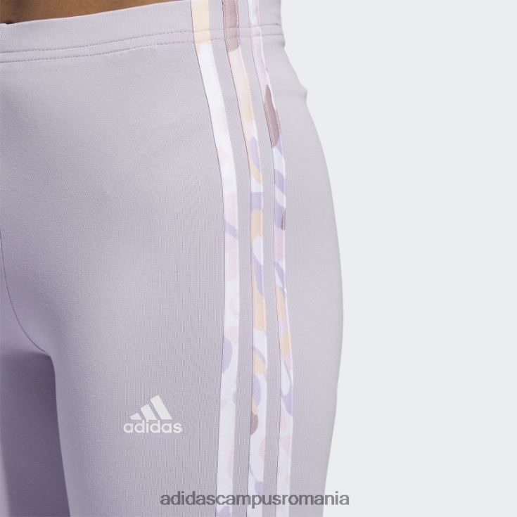 adidas campus romania silver dawn essentials jambiere din jerseu cu 3 dungi cu talie înaltă femei zori argintii/multicolor/alb J266N223458