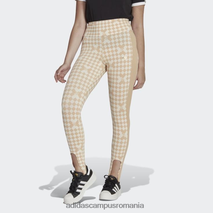 adidas campus romania ski chic allover cu imprimeu colanti fashion alb femei alb J266N223489