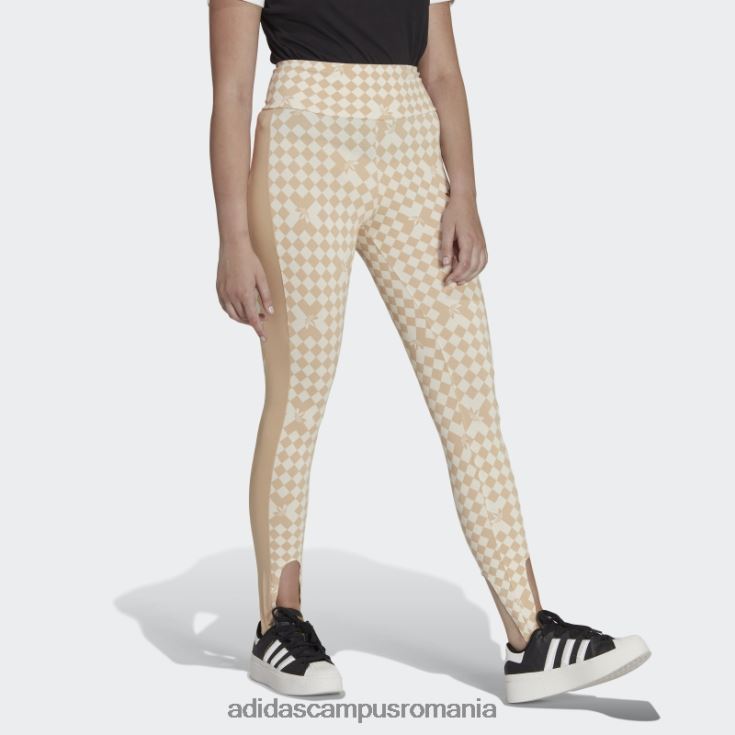 adidas campus romania ski chic allover cu imprimeu colanti fashion alb femei alb J266N223489