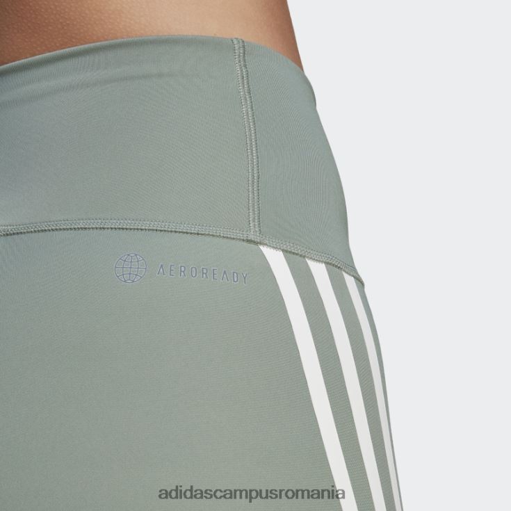 adidas campus romania verde argintiu optime tren icons 3 dungi 7/8 jambiere femei verde argintiu J266N223476
