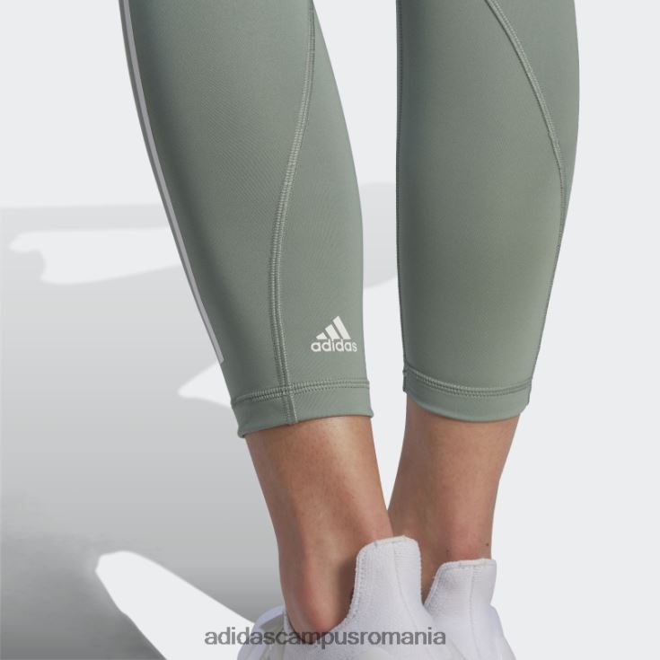 adidas campus romania verde argintiu optime tren icons 3 dungi 7/8 jambiere femei verde argintiu J266N223476