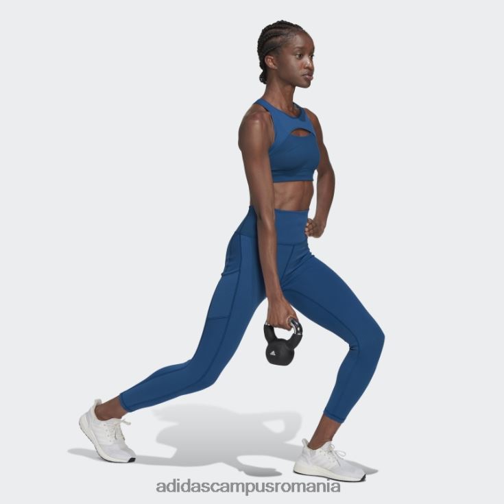 adidas campus romania yoga studio lux de vânt cu talie super-înaltă coasta jambiere adidas marine femei marin J266N223466