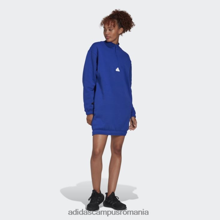 adidas campus romania rochie pulover cu jumătate de fermoar albastră femei albastru J266N224152