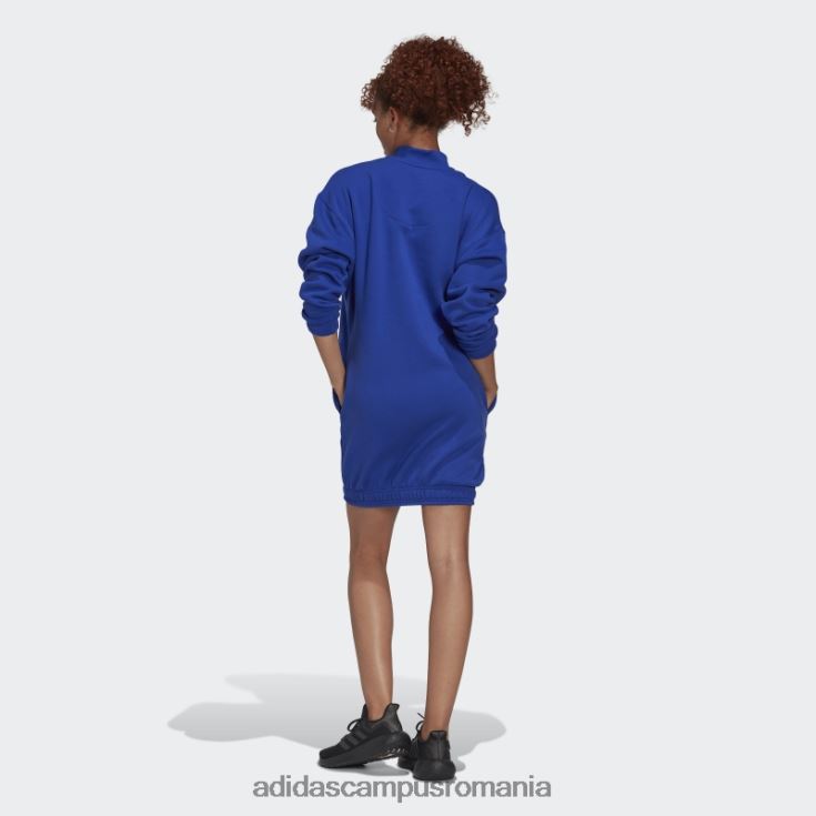 adidas campus romania rochie pulover cu jumătate de fermoar albastră femei albastru J266N224152
