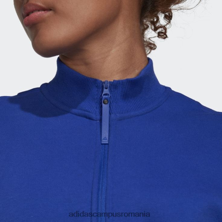 adidas campus romania rochie pulover cu jumătate de fermoar albastră femei albastru J266N224152