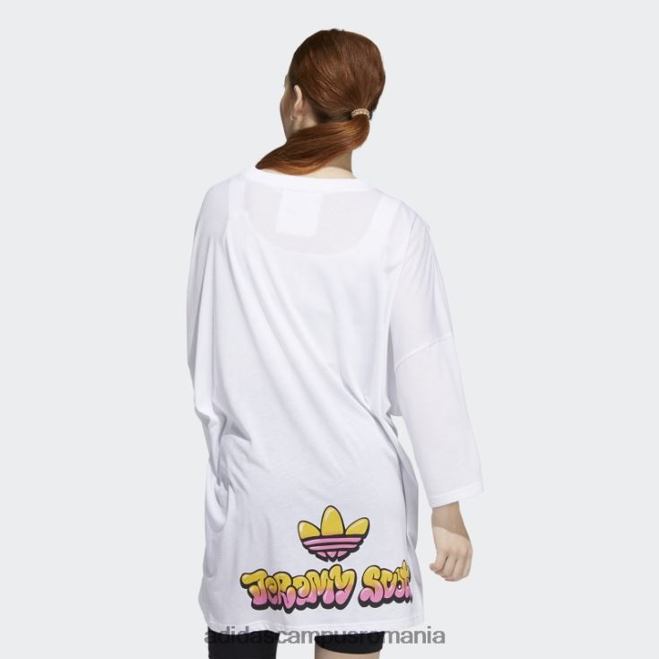 adidas campus romania rochie tee jeremy scott albă femei alb J266N224188