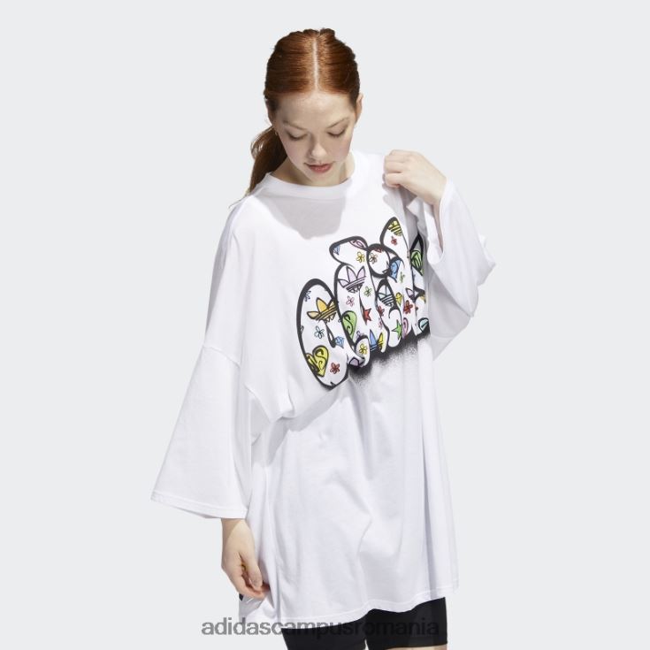 adidas campus romania rochie tee jeremy scott albă femei alb J266N224188