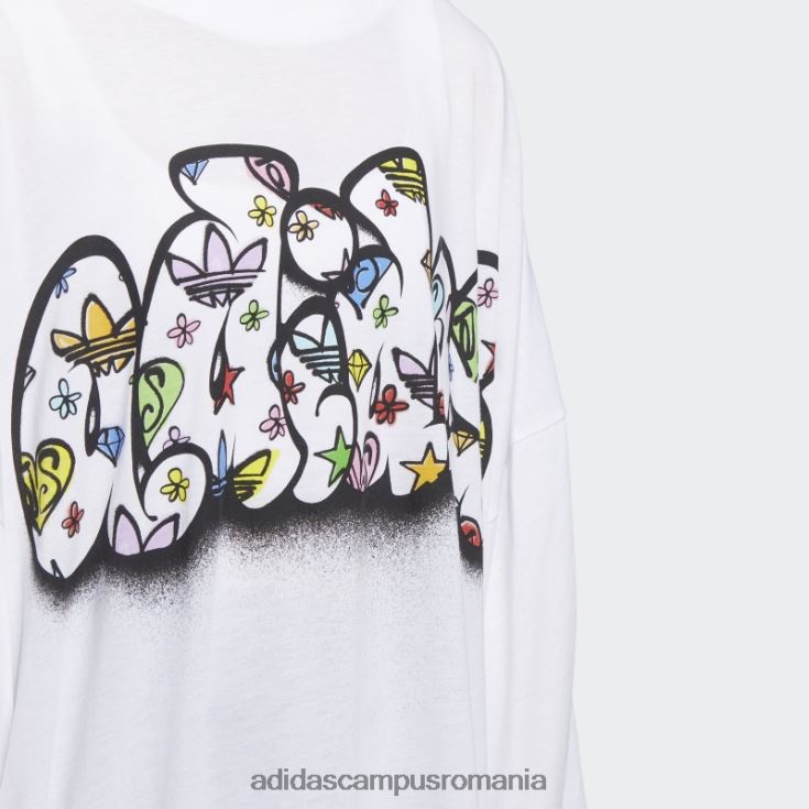 adidas campus romania rochie tee jeremy scott albă femei alb J266N224188