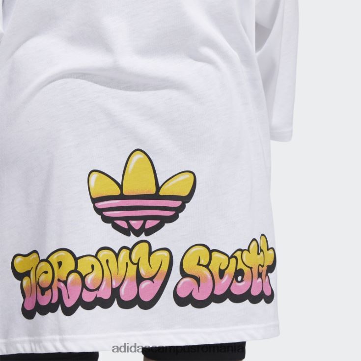 adidas campus romania rochie tee jeremy scott albă femei alb J266N224188