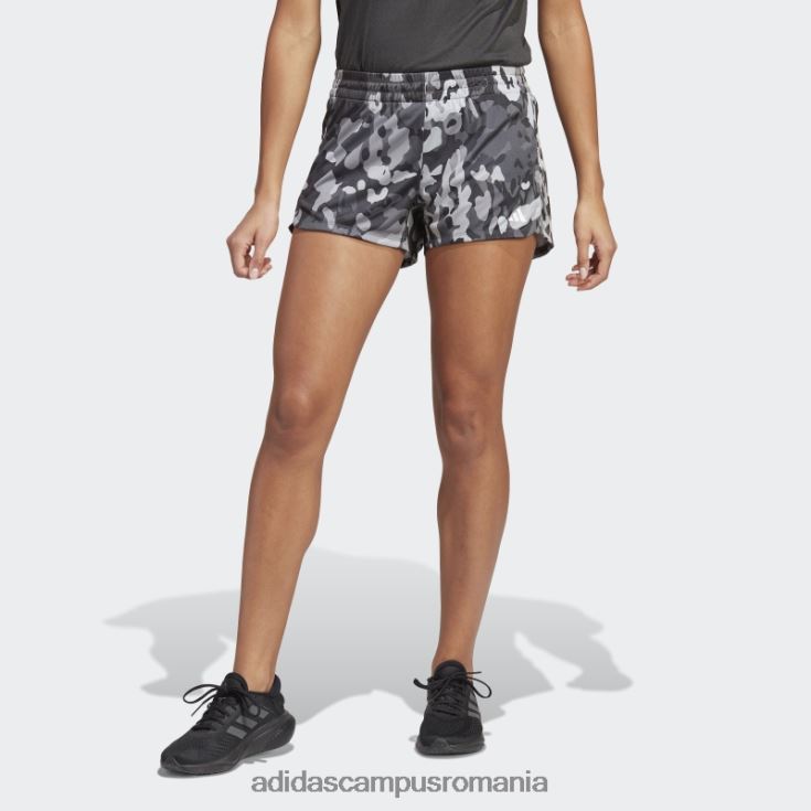 adidas campus romania pacer aeroready train essentials branding minimal pantaloni scurți cu imprimeu floral negru femei negru/mgh gri solid/alb J266N223618