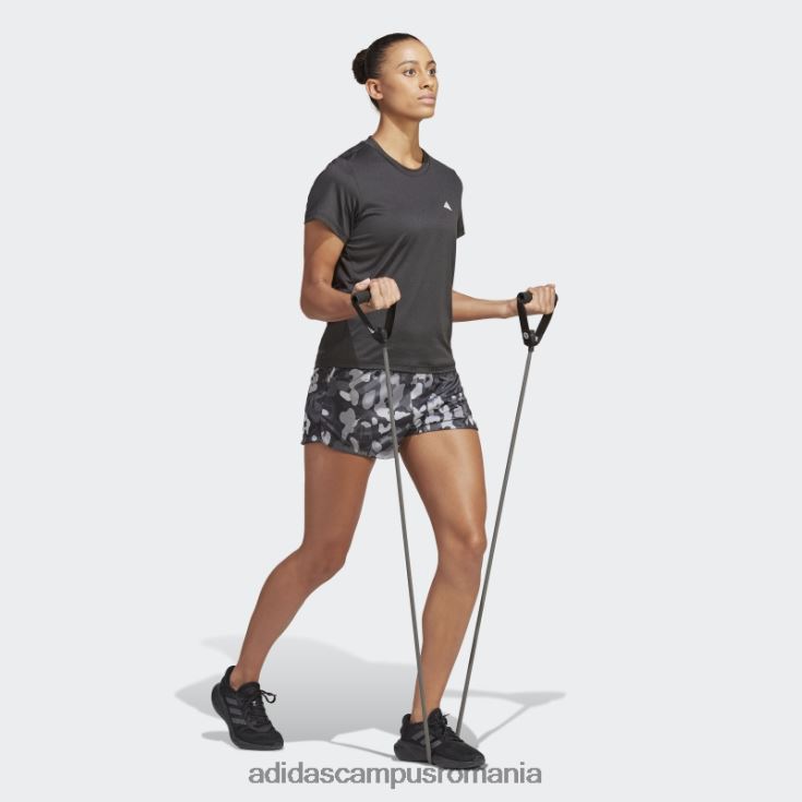 adidas campus romania pacer aeroready train essentials branding minimal pantaloni scurți cu imprimeu floral negru femei negru/mgh gri solid/alb J266N223618