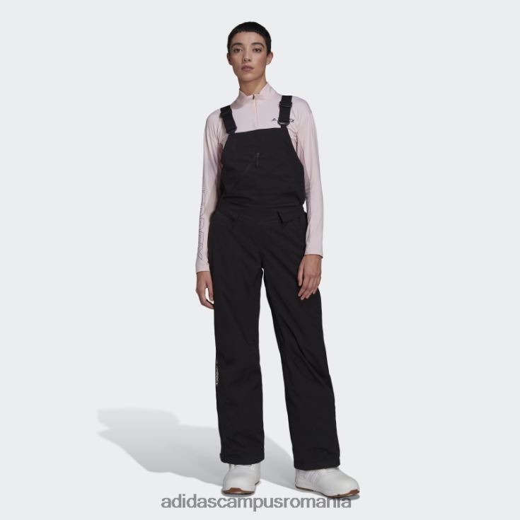 adidas campus romania pantaloni cu salopete izolați în două straturi, stilați, negri femei negru J266N223696