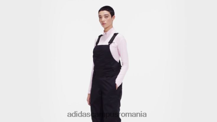 adidas campus romania pantaloni cu salopete izolați în două straturi, stilați, negri femei negru J266N223696
