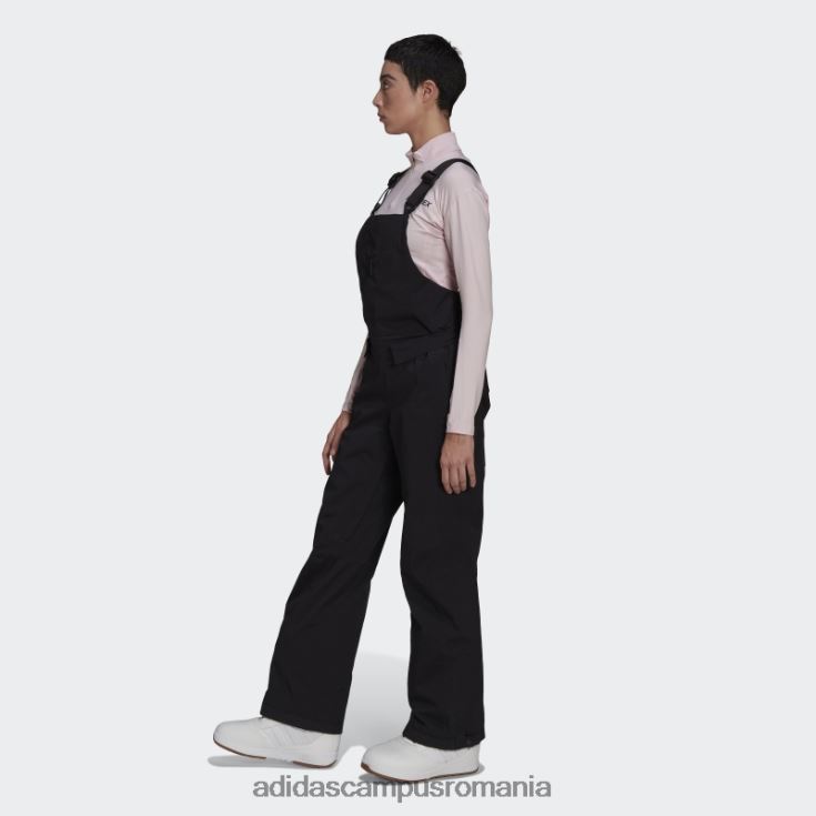 adidas campus romania pantaloni cu salopete izolați în două straturi, stilați, negri femei negru J266N223696