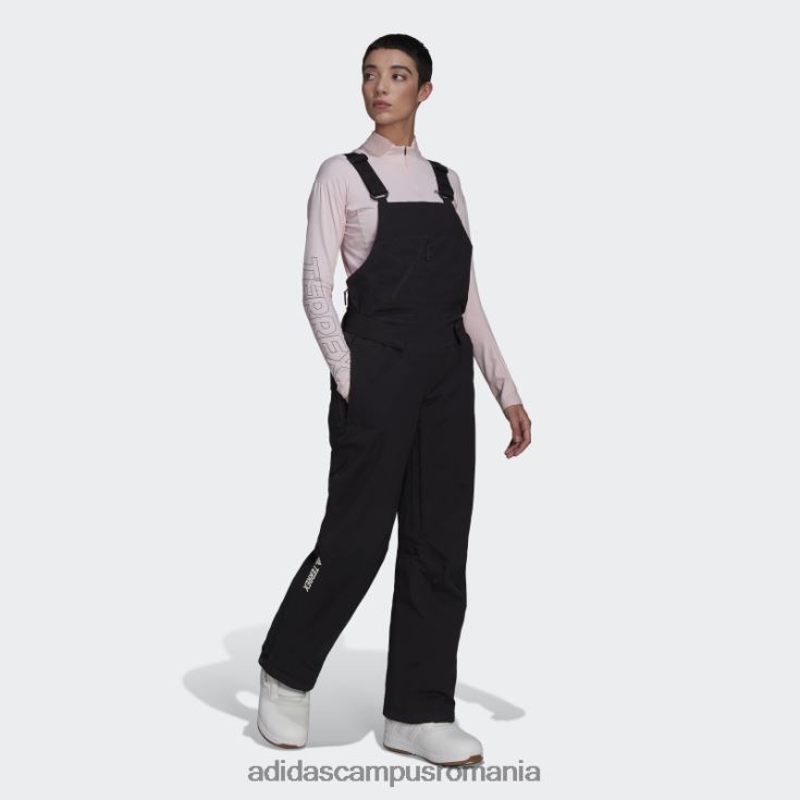 adidas campus romania pantaloni cu salopete izolați în două straturi, stilați, negri femei negru J266N223696